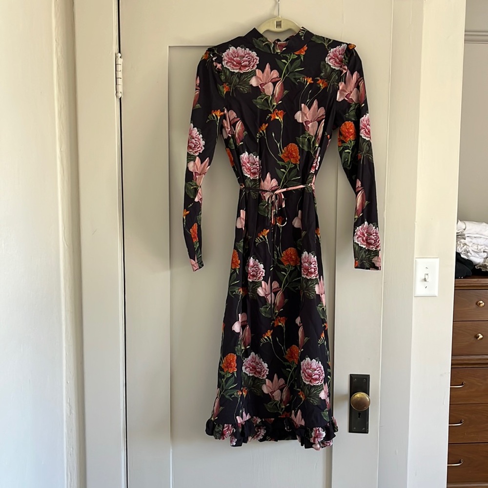 Anthropologie long-sleeve floral dress